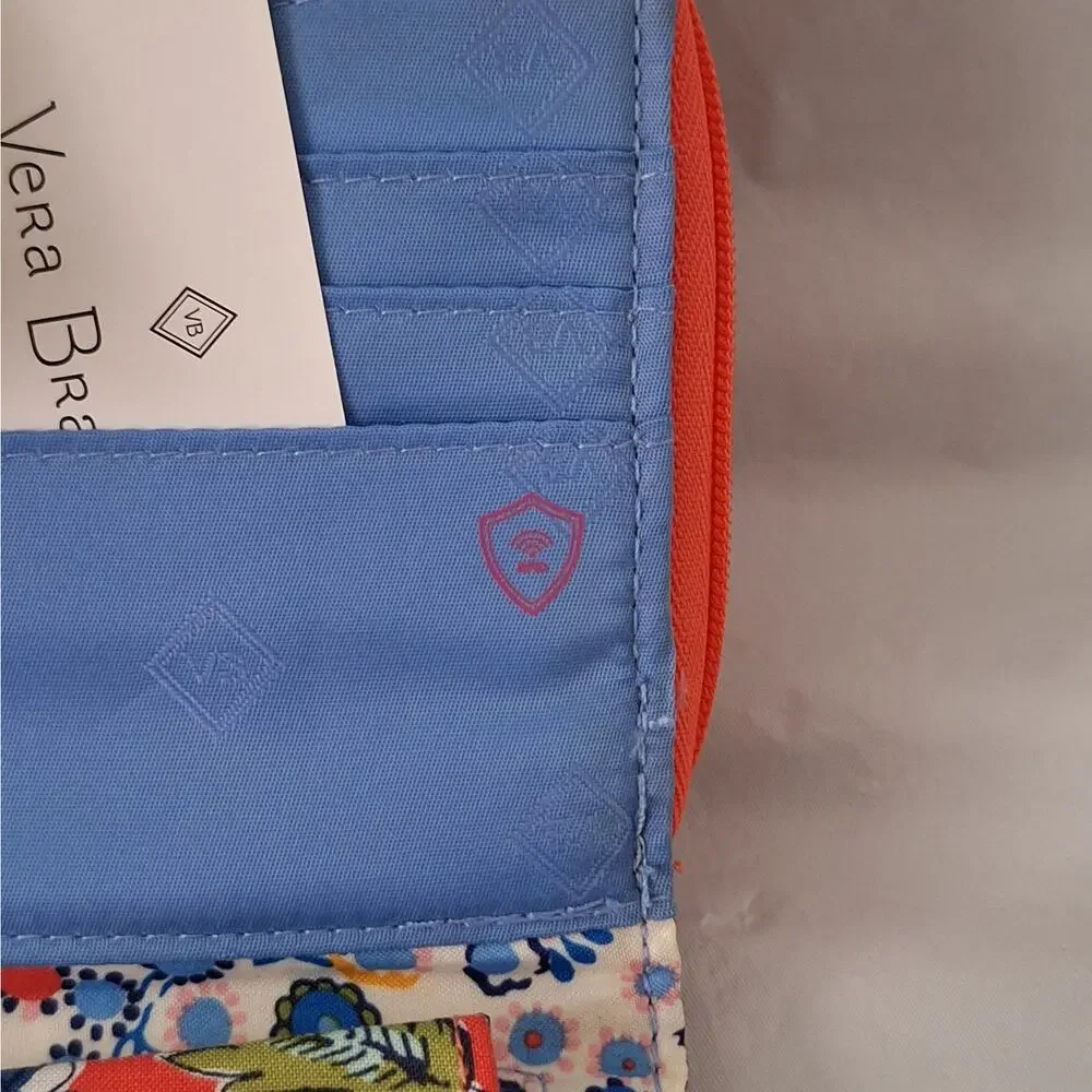 Vera Bradley RFID Iconic Deluxe All Together Crossbody Coral Floral - Picture 6 of 11